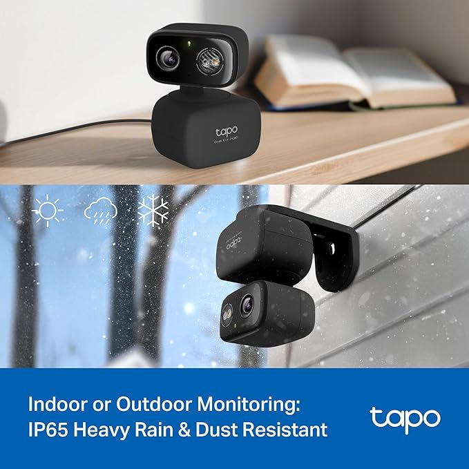 Tapo 2K 3MP Pan/Tilt Indoor/Outdoor Security Camera, Free Person/Baby Cry Detect & Motion Track, 360ยฐ Pan, Color Night Vision, SD/Cloud Storage, Works w/Alexa & Google Home, HybridCam 360, Black