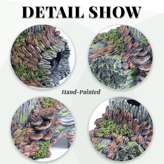 Aquarium Decorations Hollow Tree Trunk Fish Tank Accessories Stump Shelter for Betta Hideout Caves Driftwood for Aquarium Simulation Tree Decor with Holes