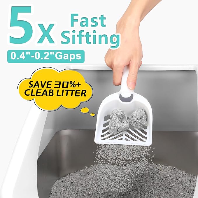 2 Pack Stainless Steel Litter Box | XL Enclosed Cat Litter Boxes with Lid for Big Cats and Multi-Cats | High Sided, Anti-Urine Leakage | Non-Stick Bottom(Silver Gray)