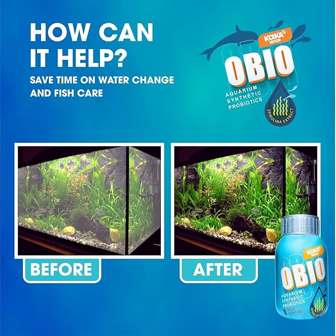 KOIKA OBIO Aquarium Water Treatment, Quick Effect (After 8-10 Hours), Improvement of Digestion and Immune Systems of Fish & Shrimp (Liquid, 180ml (6.08 fl oz))