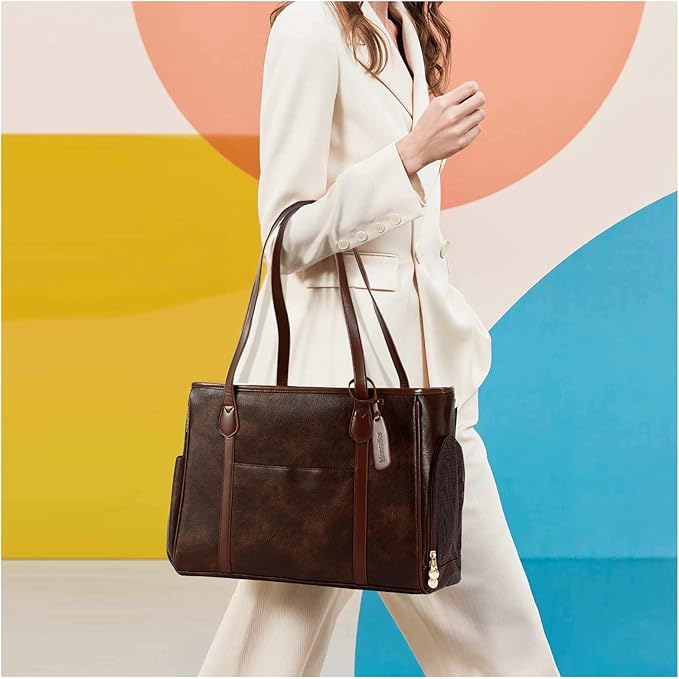 Stylish Dog Purse Carrier, Leather Pet Carrier Bag for Small Dogs Cats Puppy, Airline Approved Soft-Sided Carrier Coffee