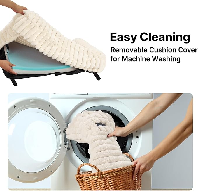 Veehoo Elevated Dog Bed with Bolster Cushion, Fluffy Plush Dog Couch Beds for Small Dogs, Cats, Washable Raised Pet Cot with Non-Slip Feet for Indoor or Patios Use, 30 x 20 Inches, White