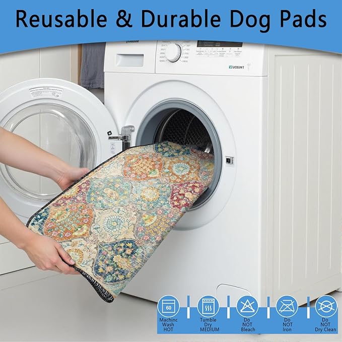Washable Pee Pads for Dogs 2 Pack, Absorbent Reusable Puppy Pads Waterproof, Leakproof & Non-Slip Whelping Pad, Potty Training Pads for Dogs Playpen Mat 24x36