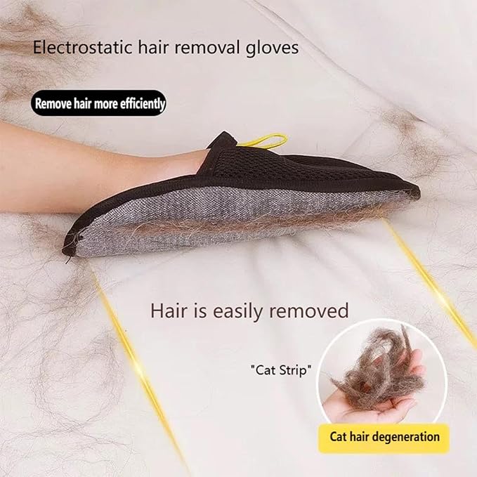 Fursweep Gloves Pet Hair Remover, Kivori Pet Grooming Glove, Pet Hair Remover Electrostatic Gloves, Furmingle Double Sided Cat Grooming Glove, Reusable Cat & Dog Hair Remover, for Couch, Carpet