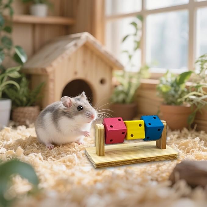 Small Animals Hamster Toy - Cage Wooden Accessories for Gerbil,Chinchilla,Rat,Guinea Pig,Mouse