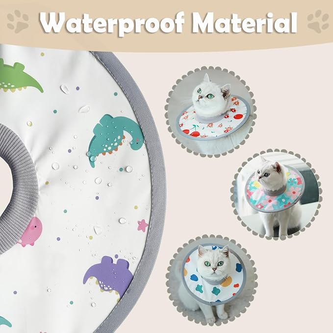 LOS ANDES Cat Recovery Collar, Adjustable Cat Protective Collar Alternative After Surgery, Protect Cat Neck Cones to Stop Licking Wound, Lightweight Elizabethan Collar for Kitten,Puppy