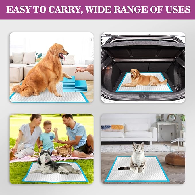 IMMCUTE Large Dog Pee Pads 28"x30"-30 Count | Large Puppy Pee Training Pads Super Absorbent & Leak-Proof | Disposable Pet Piddle and Potty Pads for Puppies | Dogs | Doggie| Cats | Rabbits