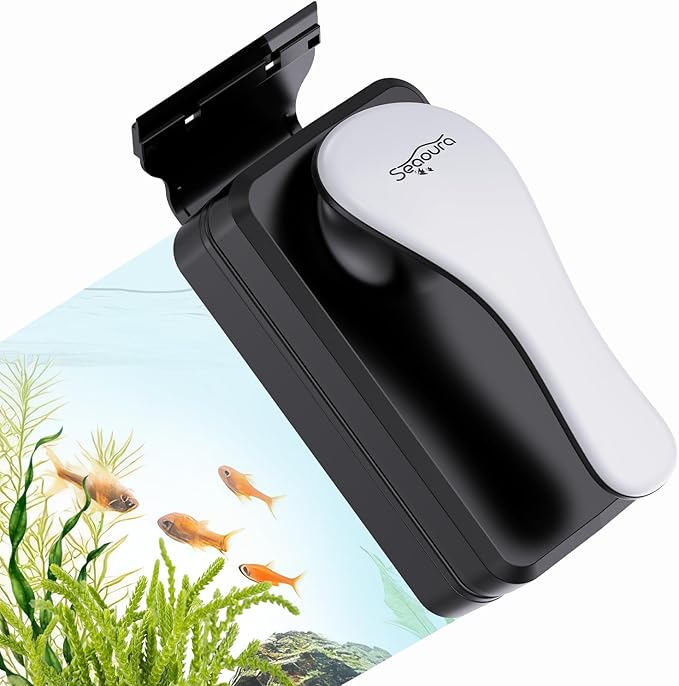 Magnetic Aquarium Glass Cleaner,Algae Scraper for Aquarium Fish Tank, Fish Tank Algae Clean Brush Dual-Sided Side Floating Aquarium Magnetic Brush (L)