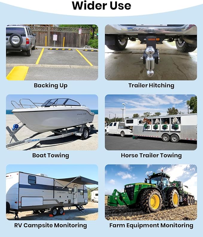 AUTO-VOX Wireless Backup Camera Solar Magnetic: 1-Min DIY Install, 5" 1080P Hd Dual Channel Monitor, Protective Carry Case, Stable Signal, IP69 Waterproof Back Up Systems Camera for Truck,Car,Trailer