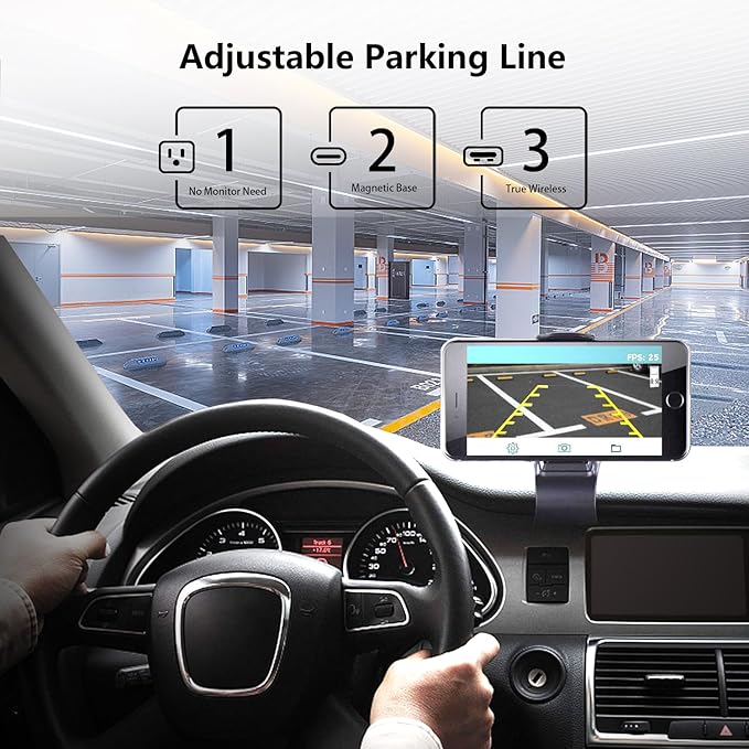 WiFi Magnetic Wireless Backup Camera, LASTBUS Rechargeable 2.4Ghz WiFi Rear Camera for Easy Hitching Gooseneck Horse Boat Travel Trailer Fifth Wheels RV Camper for iPhone iPad Android iOS Smartphone