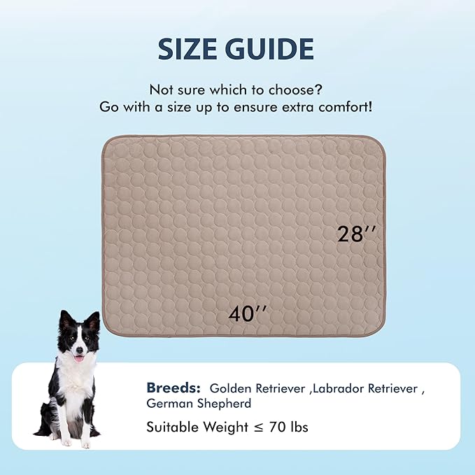 MICROCOSMOS Summer Cooling Mat & Sleeping Pad- Water Absorption Top, Easy Carry, EZ Clean, Materials Safe. Keep Cooling for Pets, Kids and Adults.(Brown, 40" x 28")