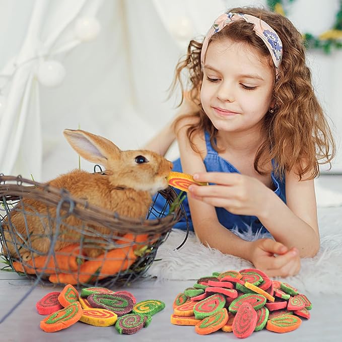 KATUMO Rabbit Toys, 220g / 7.7oz Rabbit Treats Bunny Chews Guinea Pig Molar Treats for Bunny, Hamster, Chinchilla, Gerbil, Other Small Rodents