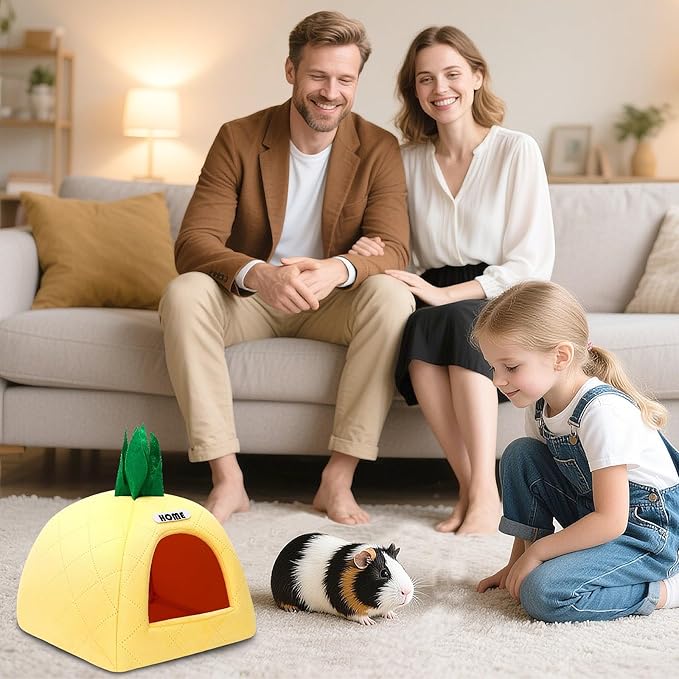 UPINS Guinea Pig Hideout,Guinea Pig Bed Washable Small Animal House Cage Accessories for Chinchillas Hamsters Hedgehogs Ferrets Bearded Dragons and Rats