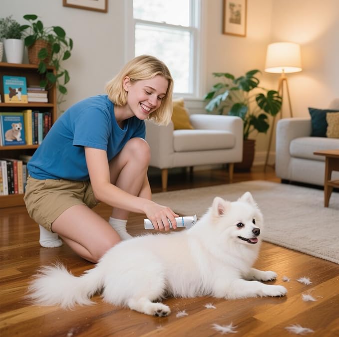 3-in-1 Dog & Cat Grooming Kit - Rechargeable Cordless Pet Hair Clippers with Nail Grinder & Paw Trimmer & 5 Guide Combs, Low Noise Dog Clippers for Grooming Small Medium Pets