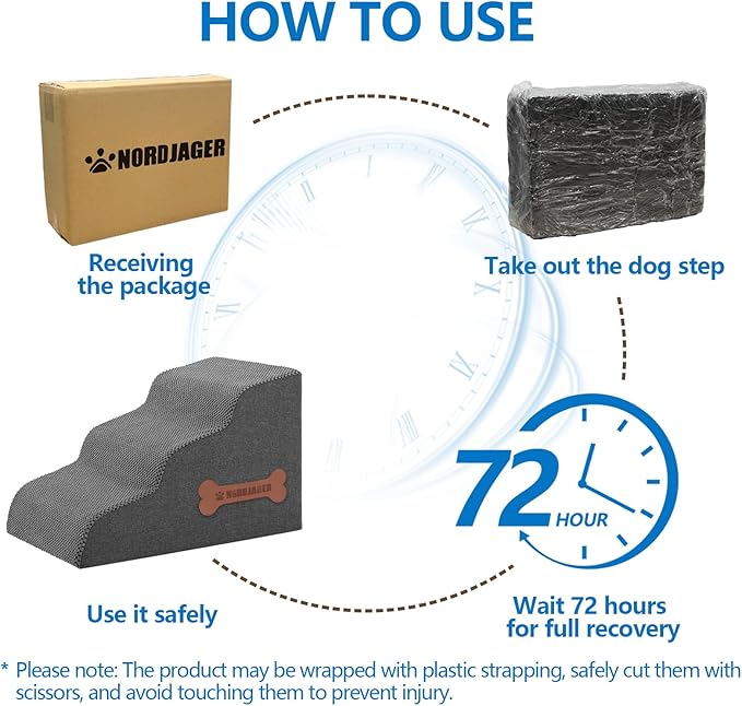 5-Step Spliceable Pet Stairs: Indoor& Outdoor Multi-Use with a Removable Cover and a Pocket, Best for Small Pets and Older Dogs Who Has Spine and Arthritis Issues to Get on High Beds, Grey(22.8" H