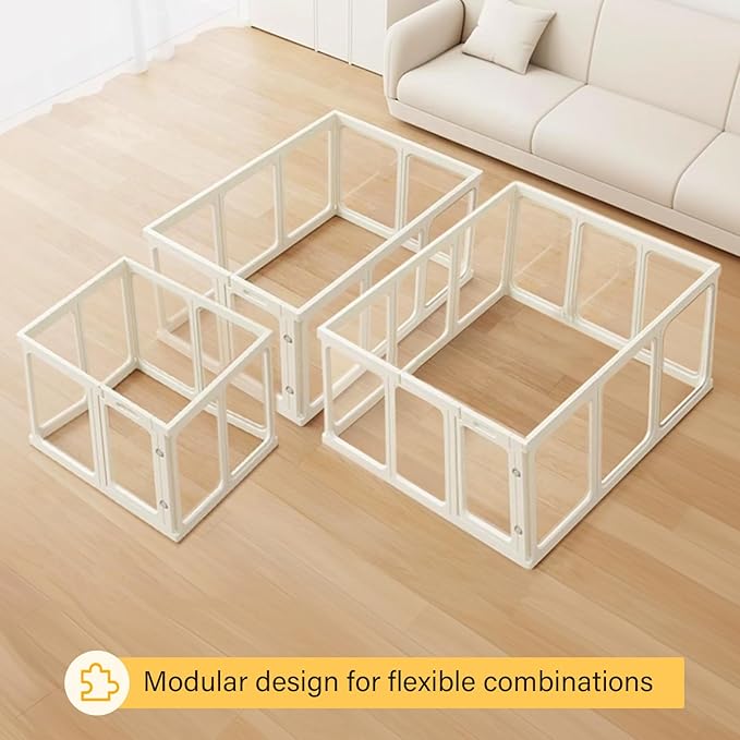 Clear Dog Play Pen, Acrylic Dog PlayPen for Puppy Cat Rabbit, Easy Assemble Pen, Preferable Small Cage, 23.6" H, 8Pcs