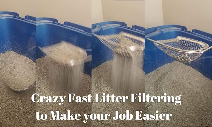 Sand Dipper Metal Cat Litter Scoop – Long Handle Cat Poop Scooper for Litter Box (27”), Heavy-Duty Stainless Steel Kitty Litter Scoop (Junior)