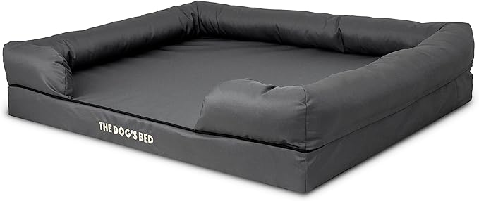 The Dog’s Bed XL Grey 43.5x34, Memory Foam, Pain Relief: Arthritis, Hip & Elbow Dysplasia, Post Surgery, Lameness, Supportive, Calming, Waterproof Washable Cover, Veterinary Approved