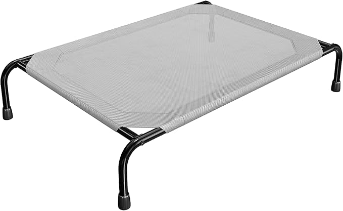 Simple Trending Raised Dog Bed for Large Dogs, Waterproof XL Dog Cot, Outdoor Cooling Elevated Pet Bed Load 200lb, 47.75" x 30.5", Grey