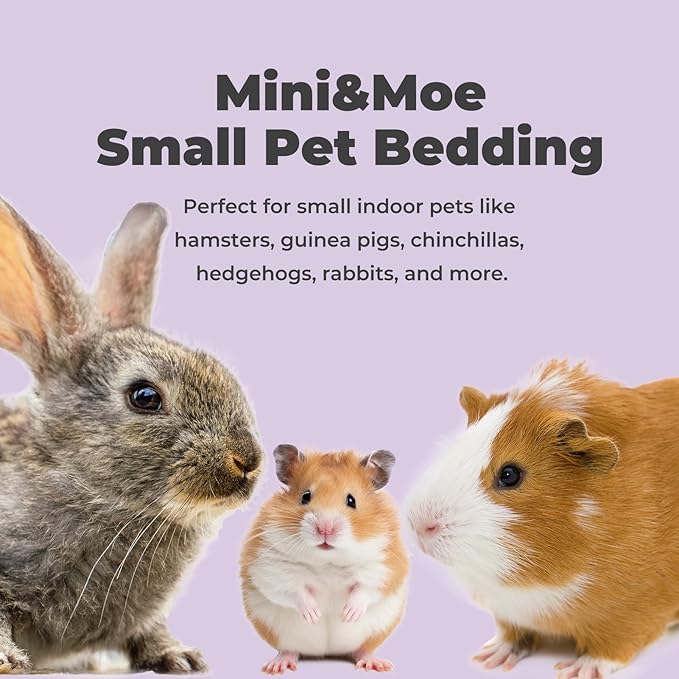 mini&moe Rabbit Bedding Guinea Pig Bedding Paper Pellet Bedding: Odor Control & Moisture Absorbent Natural Paper Pellet Bedding - for Small Animal Guinea Pigs, Rabbits,Hamsters Bedding 1.98lb