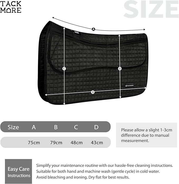 Tackmore Western Saddle Pad Adjustable with Side Pockets and Foam Inserts Shock-Absorbing Riding Pad