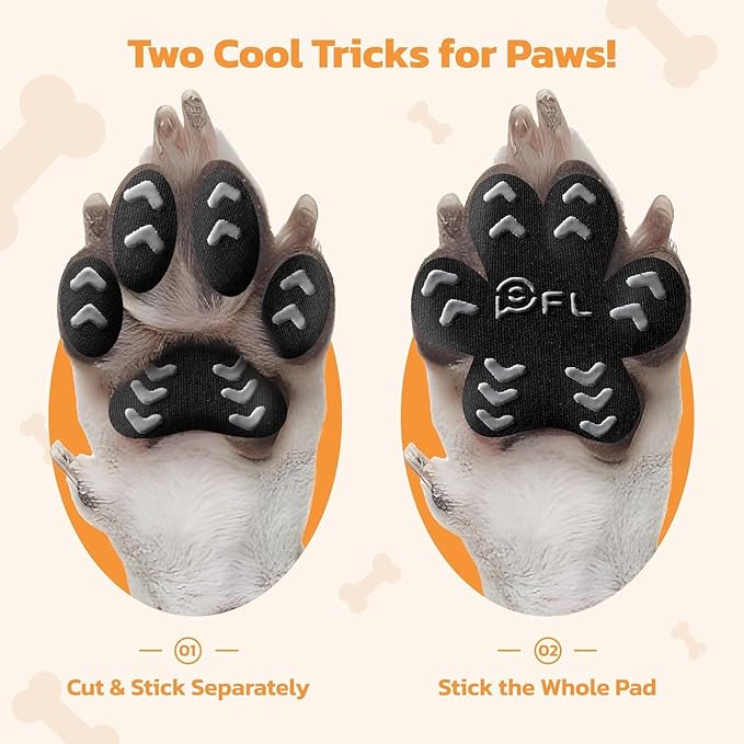 Non-Slip Dog Paw Protector Pads for Senior Dogs, Dog Paw Traction Stickers with Anti-Slip Rubber, Help Dogs Walk on Hardwood Floor, Pink 48pcs, L for 21-40lbs