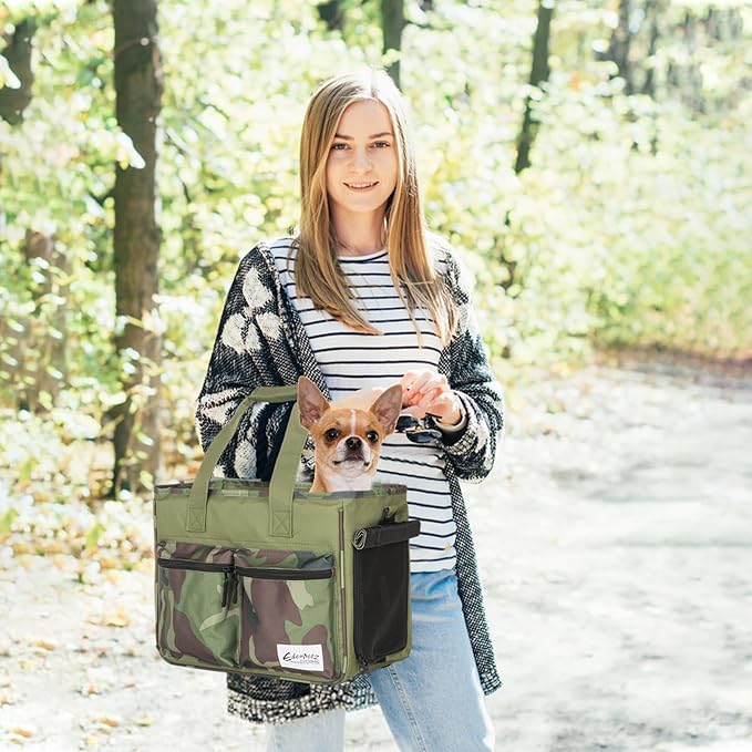 Cat Carrier Bag, Foldable Pet Bag Airline Approved, Pet Travel Carrier for Medium Cats Small Cats Dogs, Sturdy Transport Carriers Long Trips(Green)