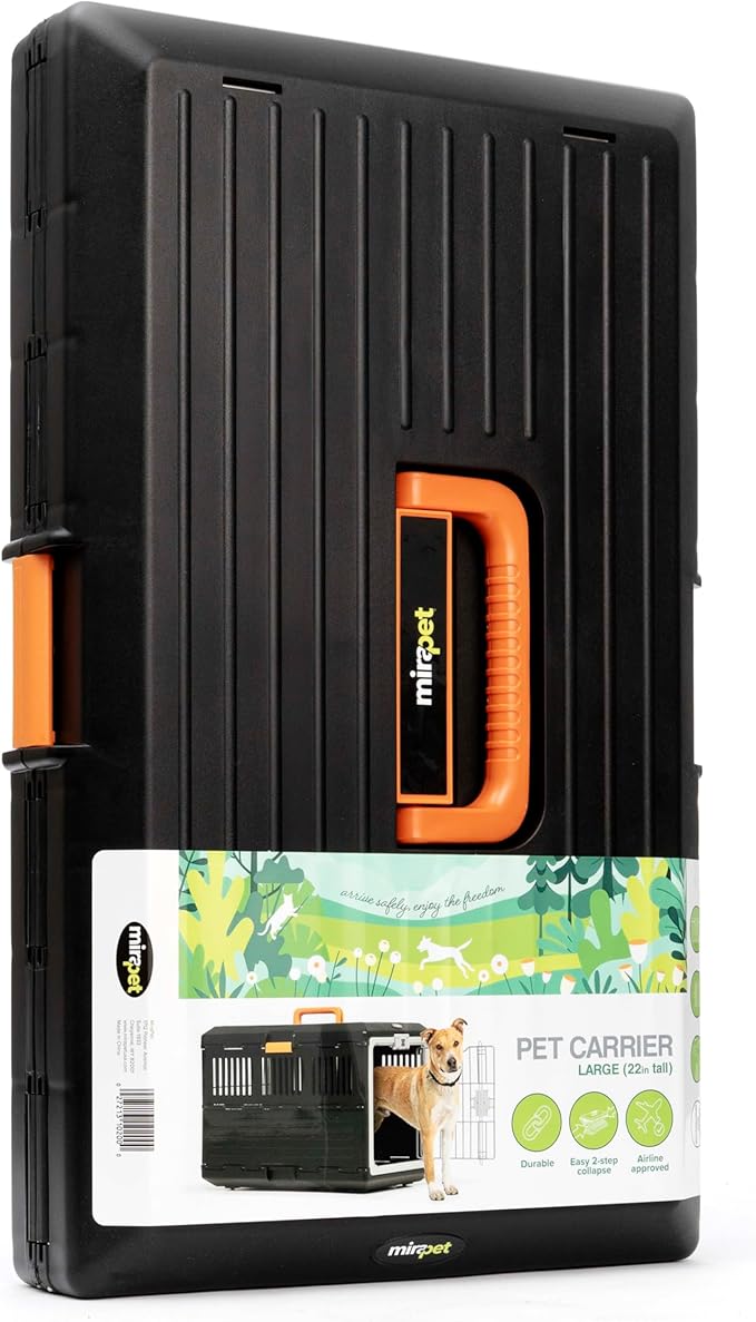 USA Pet Carrier & Crate 26" - Premium Collapsible Design for Medium Cats and Dogs - Portable Kennel for Indoor/Outdoor Use - 360-Degree Ventilation & Hard Plastic Wall Protection