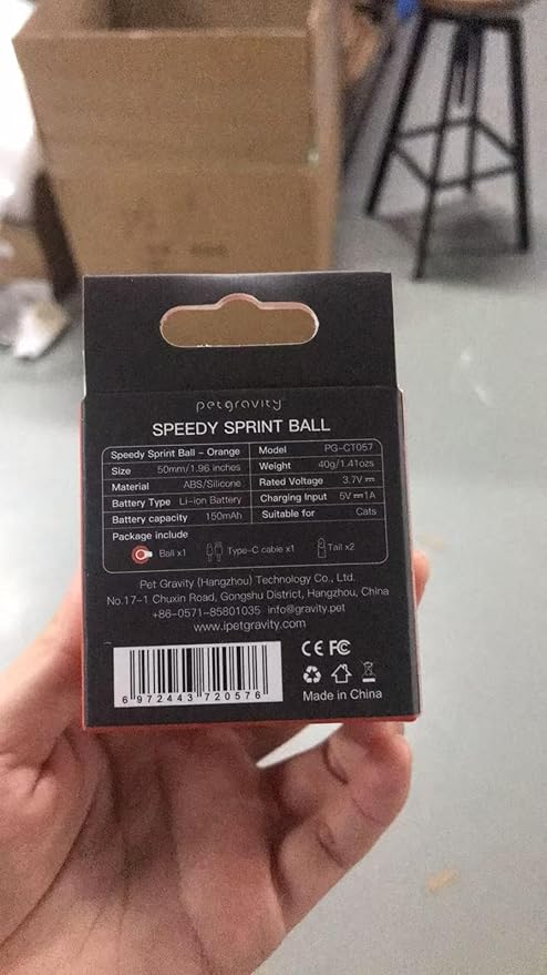 Interactive Cat Toys for Indoor Cats, Rechargeable Moving Cat Ball with Feather Tail, 2 Speeds Automatic Kitten Toys for Bored Indoor Cats,Motion Activated Rolling Ball Toys (Orange)