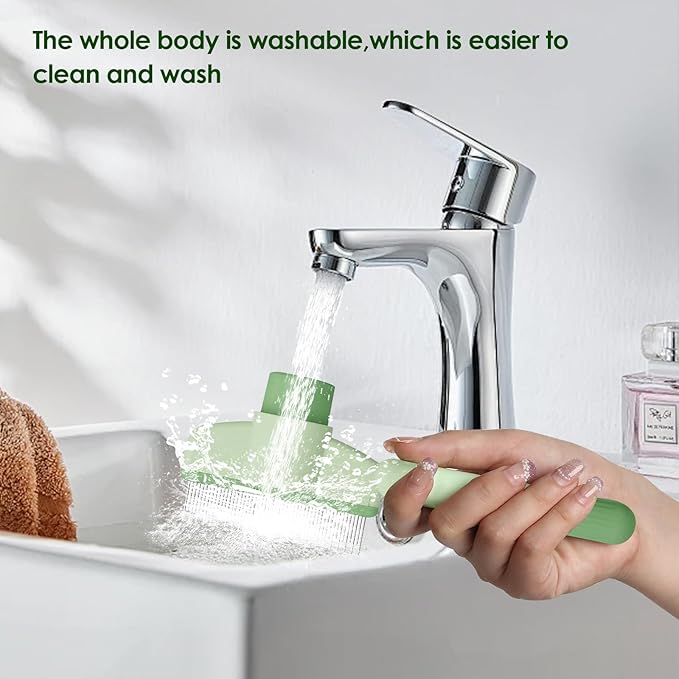 Flea Comb for Cat Hair Removal Comb, 2025 New Self-Cleaning Flea Brush for Cats and Dog, Comfort Cat Hair Removal Tool with Long & Short Stainless Steel Metal Grooming Brush(Green)