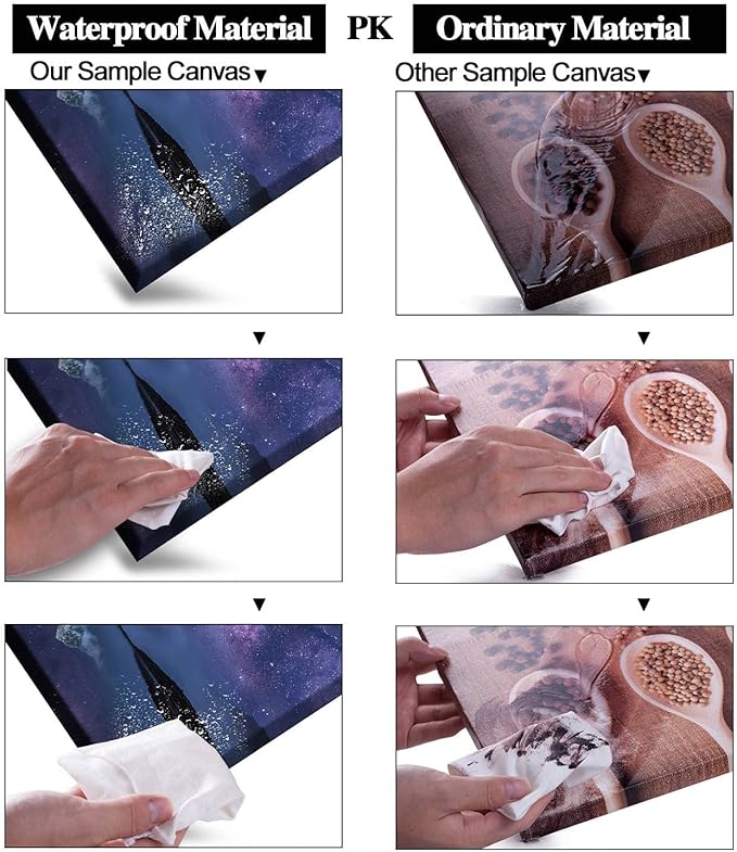 Peaceful Star Lake Landscape Wall Art For Bedroom,Starry Night Sky Over Snowy Mountain,Purple Milky Way Galaxy Scenery Decor,Giclee Canvas Print Picture, Inner Frame 12x16 Inches