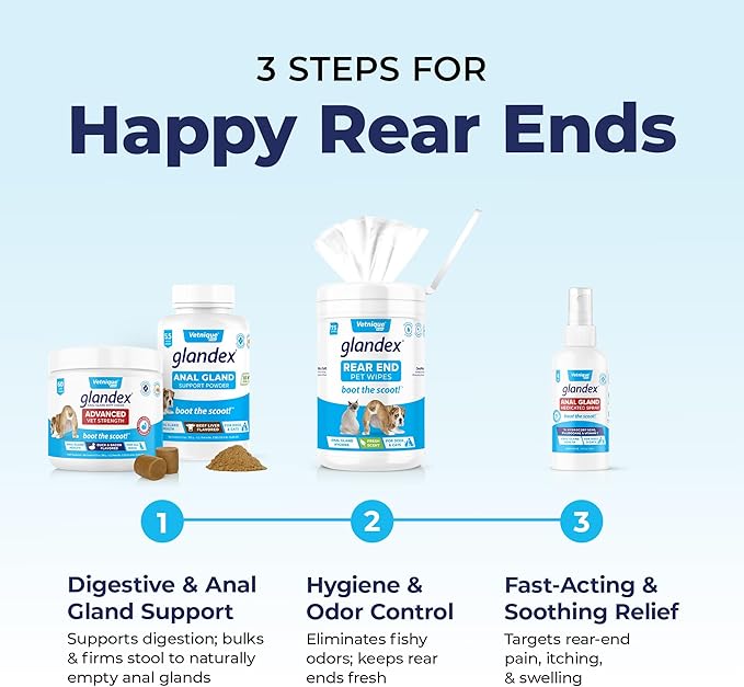 Glandex Dog Fiber Supplement Powder for Anal Glands with Pumpkin, Digestive Enzymes & Probiotics - Vet Recommended (Regular or Advanced Strength) - Boot The Scoot (5.5 oz, Vegan Salmon)
