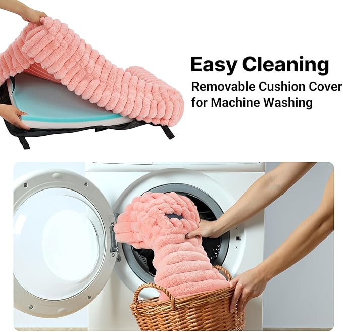 Veehoo Elevated Dog Bed with Bolster Cushion, Fluffy Plush Dog Couch Beds for Small Dogs, Cats, Washable Raised Pet Cot with Non-Slip Feet for Indoor or Patios Use, 36 x 28 Inches, Pink