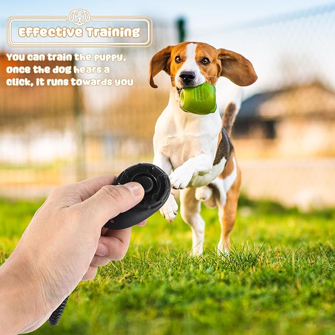 Frienda 18 Pieces Dog Training Clicker, Pet Behavioral Training Clickers with Wrist Strap for Dogs Cats Puppy Birds Horses(Black)