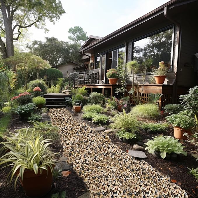 HappyFiller Decorative Natural Pebbles Polished Rocks Stones Mixed Color for Aquarium Gravel,Fish Turtle Tank,Outdoor Indoor Plants Top Dressing,Garden Landscaping,Home Vase Filler Decoration,2 LB