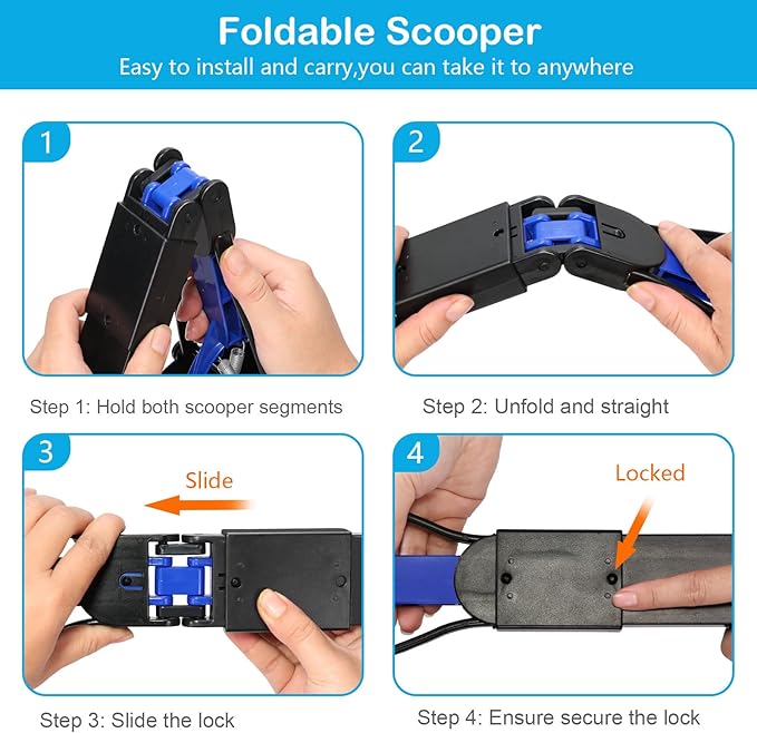 UPSKY Pooper Scooper for Large Small Dogs, Folding Dog Poop Scooper, Durable Spring and Premium Materials,Easy to Use for Grass, Dirt, Gravel Pick Up Shovel