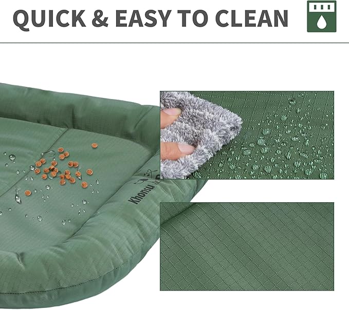 KHONSU PET Durable Dog Bed Tough and Tear Proof Dog Crate Bed, 800lbs Tear Strength PVC-Backed Waterproof Ped Bed Mat Indoor & Outdoor Use for Dogs up to 90 lbs