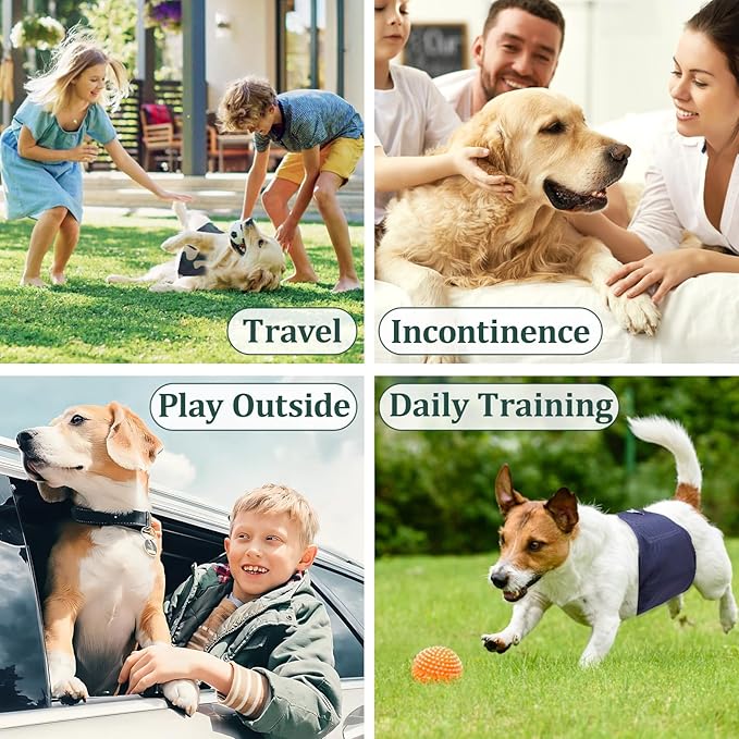 Reusable Dog Diapers Male, Premium Washable Belly Bands for Male Dogs, Pack of 5, High Absorbing XXL Male Dog Wraps for Doggie & Puppy in Incontinence or Excitable Urination and Training(XXL)