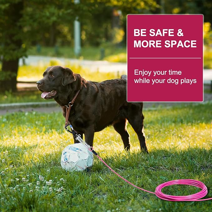 Snagle Paw Dog Leads for Yard 50FT-1000LBS Break Strength,Heavy Duty Tie Out Cable for Dogs with Swivel Lockable Hook & Spring,Chew Proof Dog Chain for Outside,Dog Run Cable for Medium Large Dogs