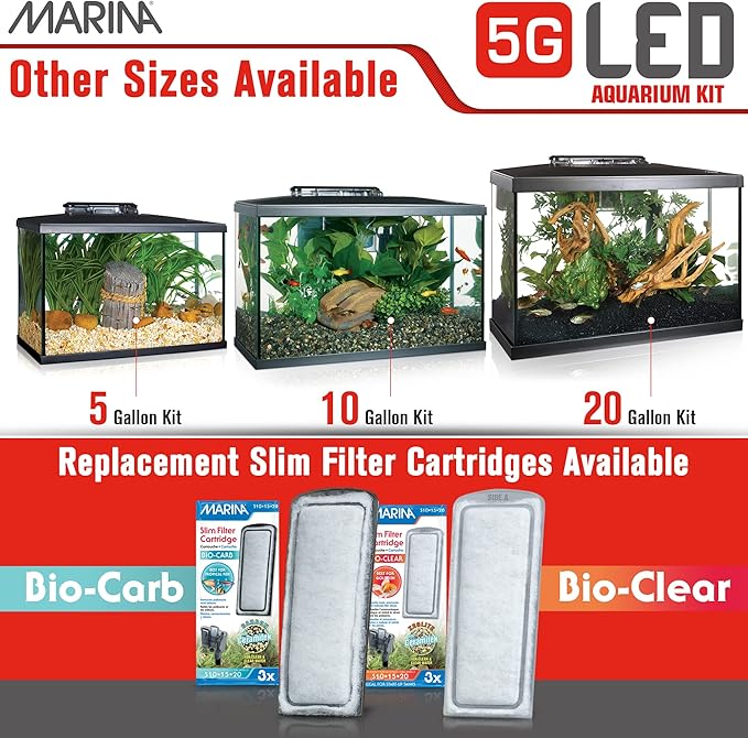 Marina 5 Gallon (19 L) LED Aquarium Kit – Ideal for Beginner Aquarists and New Fish-Keepers