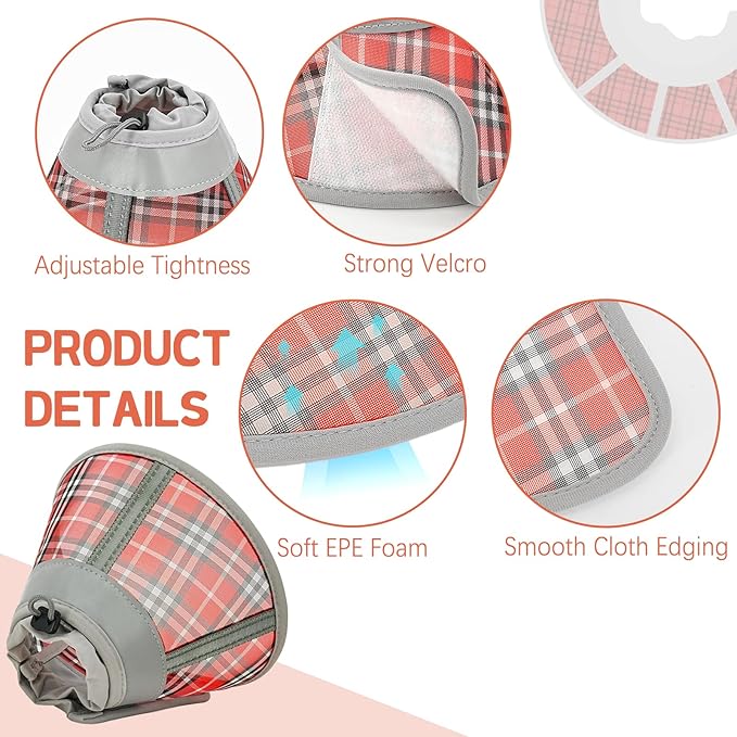 Cat Cone Collar Soft, Cat Recovery Collar for Large Medium Small Cats Kittens, Kitten Cone Alternative After Surgery