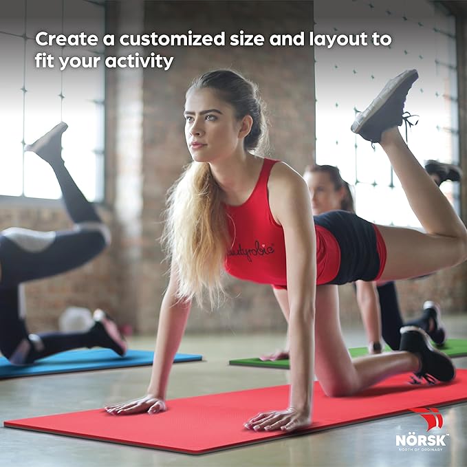 Norsk Reversible Kids Puzzle Play Mats 1/2" Thick EVA Interlocking Foam Tiles (Multicolor/Black 36 Tiles - 144 sq. Ft. 1/2" Thick)