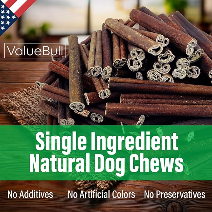 ValueBull USA Collagen Sticks for Dogs, 6 Inch Medium Chews, Natural Long-Lasting Dog Treats, 400 Count Wholesale Pack - Promotes Joint, Skin & Coat Health with Glucosamine and Chondroitin