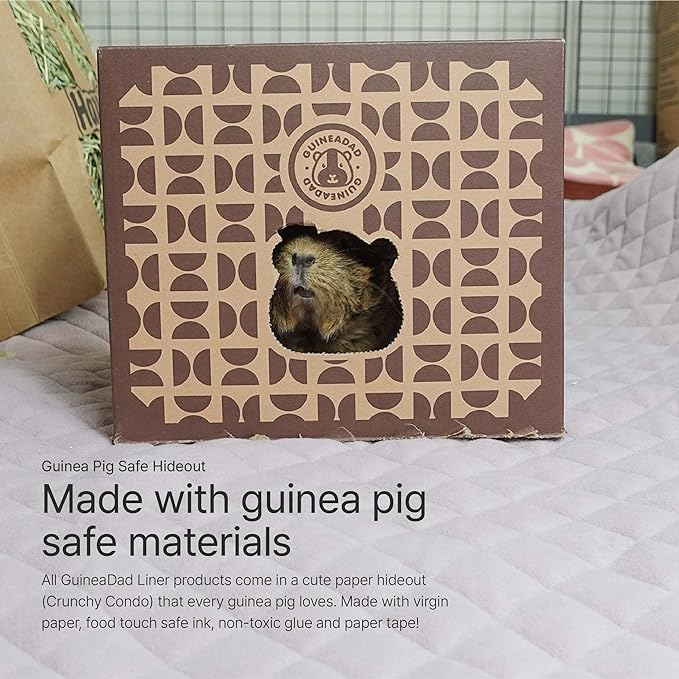 GuineaDad Premium Liner – Fleece Guinea Pig Cage Liner – Ultra-Plush Reusable Fleece Bedding with Waterproof Bottom – Extra Absorbent Liner for 2x2 C&C (Blush)
