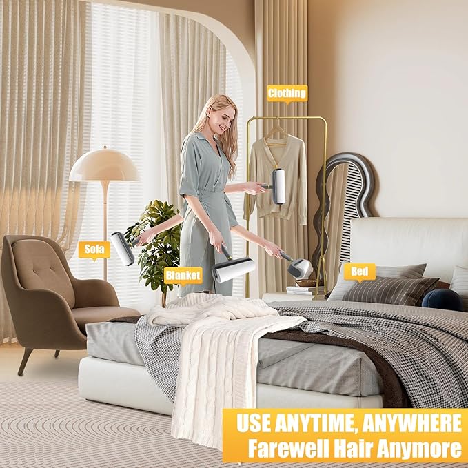 Large Surface Lint Roller for Pet Hair Extra Sticky, 500 Sheets Mega Value Set, 6.3" Dog Cat Pet Hair Remover Pick Hair Up, Giant Lint Rollers for Clothes Furniture Couch