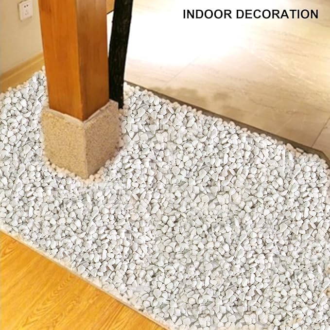 HappyFiller 18 LB White Gravels Small Terrarium Rocks Stones for Bamboo,Cactus,Vase Fillers,Succulents Plants,Landscaping,Aquarium,Zen Garden,1 Inch