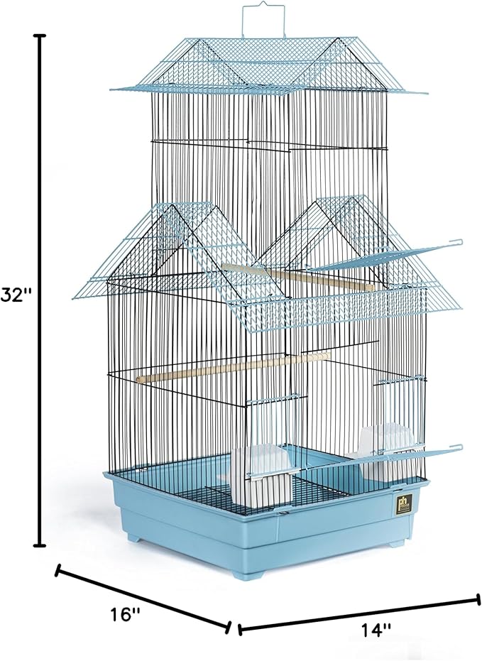 Prevue Hendryx Beijing Bird Cage, Blue and Black, 1/2" (SP41730-1)