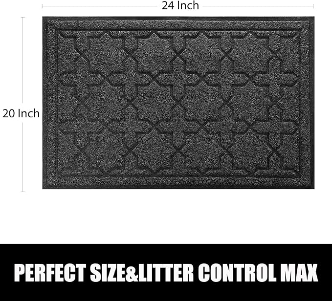 Yimobra Cat Litter Mat, 24"x20" Litter Mat with Litter Lock Mesh, Soft Cat Litter Mat Litter Trapping Mat, Easy to Clean, Non-Slip, Water Resistant, Litter Free Floors, Black