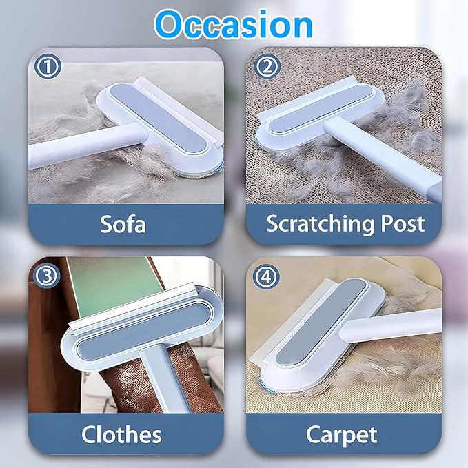 4 in 1 Pet Hair Removal Tool, Multifunctional Pet Hair Remover, Cat and Dog Hair Remover Brush Reusable with 23in Long Handle for Furniture, Couch, Carpet, Clothes