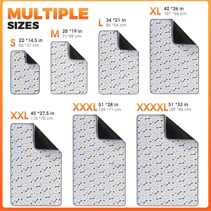 Hompet Washable Pee Pads for Dogs, 34"x21", 2-Pack Thick Heavy Absorbency Reusable Pee Pads Prevent Leakage Non-Slip, Pet Training Pads for Puppy Playpen, Crate, Potty, Floor, Bed, Sofa